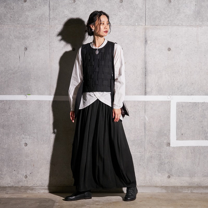 Rayon Twill Tuck Balloon Skirt