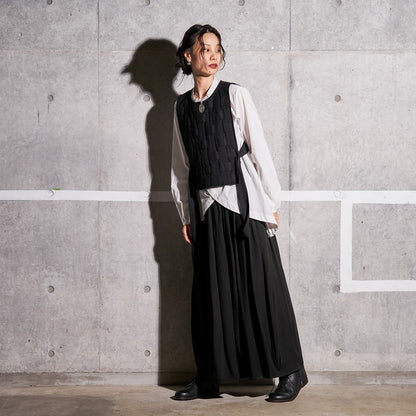 Rayon Twill Tuck Balloon Skirt