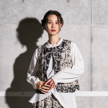 Cotton Two Face Jacquard Vest
