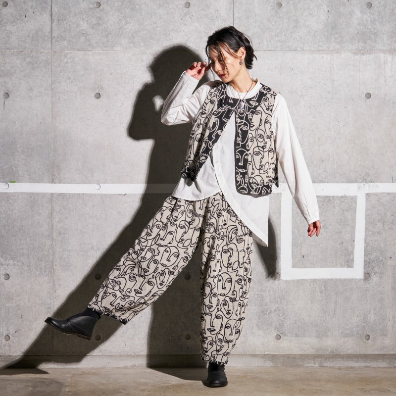 Cotton Two Face Jacquard Vest