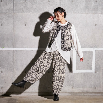 Cotton Two Face Jacquard Vest