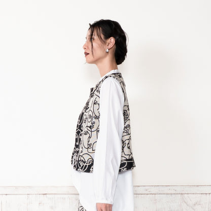 Cotton Two Face Jacquard Vest