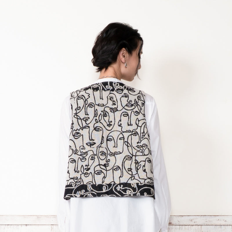 Cotton Two Face Jacquard Vest