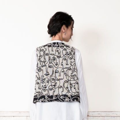 Cotton Two Face Jacquard Vest