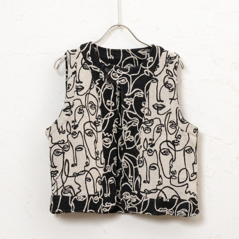 Cotton Two Face Jacquard Vest