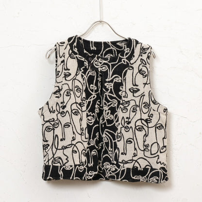 Cotton Two Face Jacquard Vest