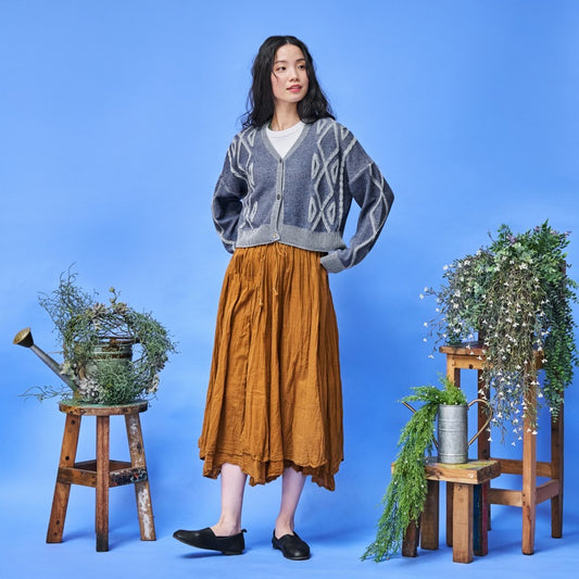 Plating Cable Knit Cardigan