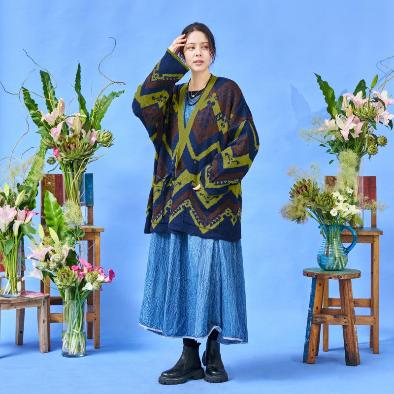 Geometric Kimono Cardigan