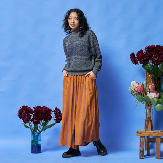 Mosaic Lace Turtleneck Pullover