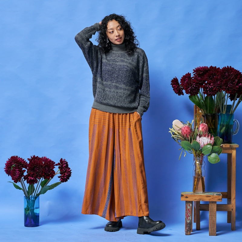 Mosaic Lace Turtleneck Pullover