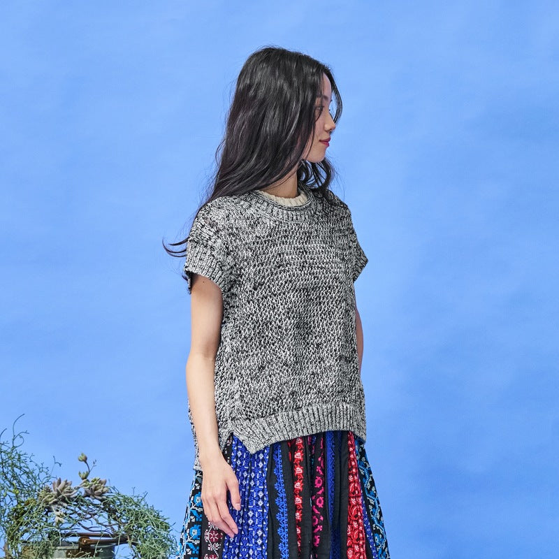 Straw Yarn Mesh Pullover