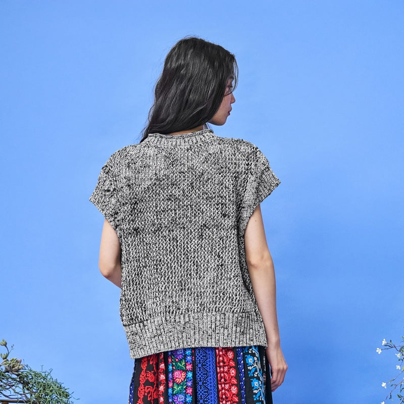 Straw Yarn Mesh Pullover