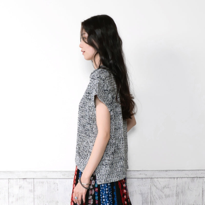 Straw Yarn Mesh Pullover