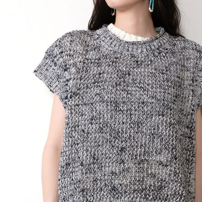 Straw Yarn Mesh Pullover