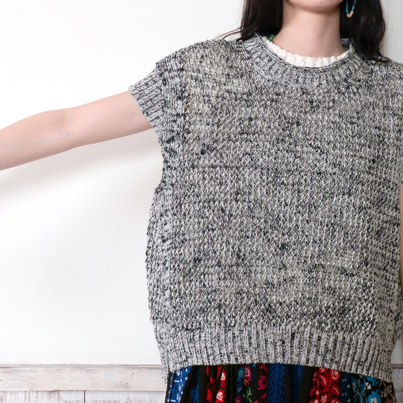 Straw Yarn Mesh Pullover
