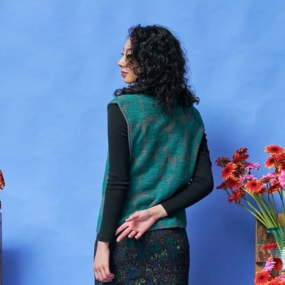 Silhouette Flower Turtleneck Vest