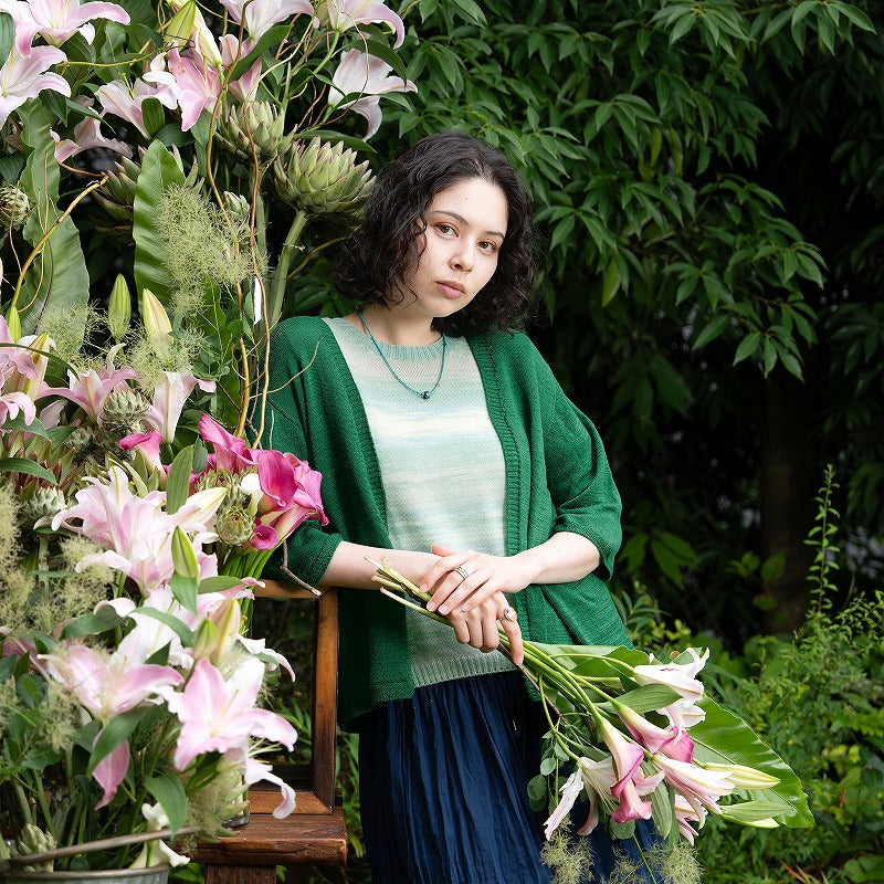 Summer Merino 3/4 Sleeve Cardigan M Size