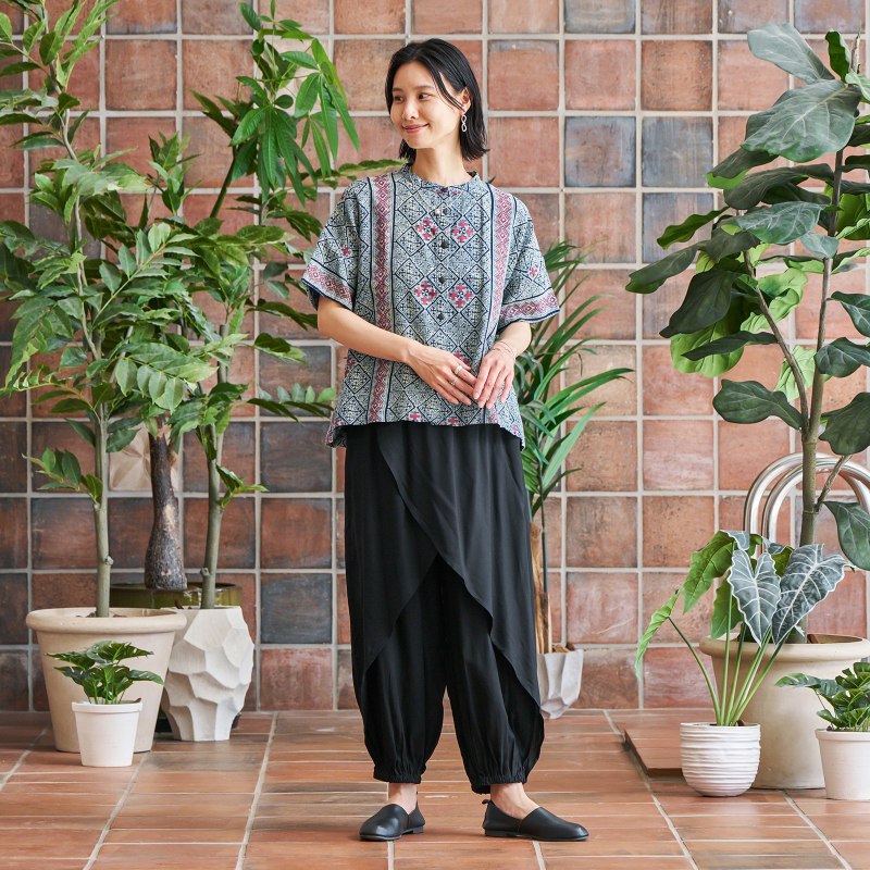 Indigo Print Blouse