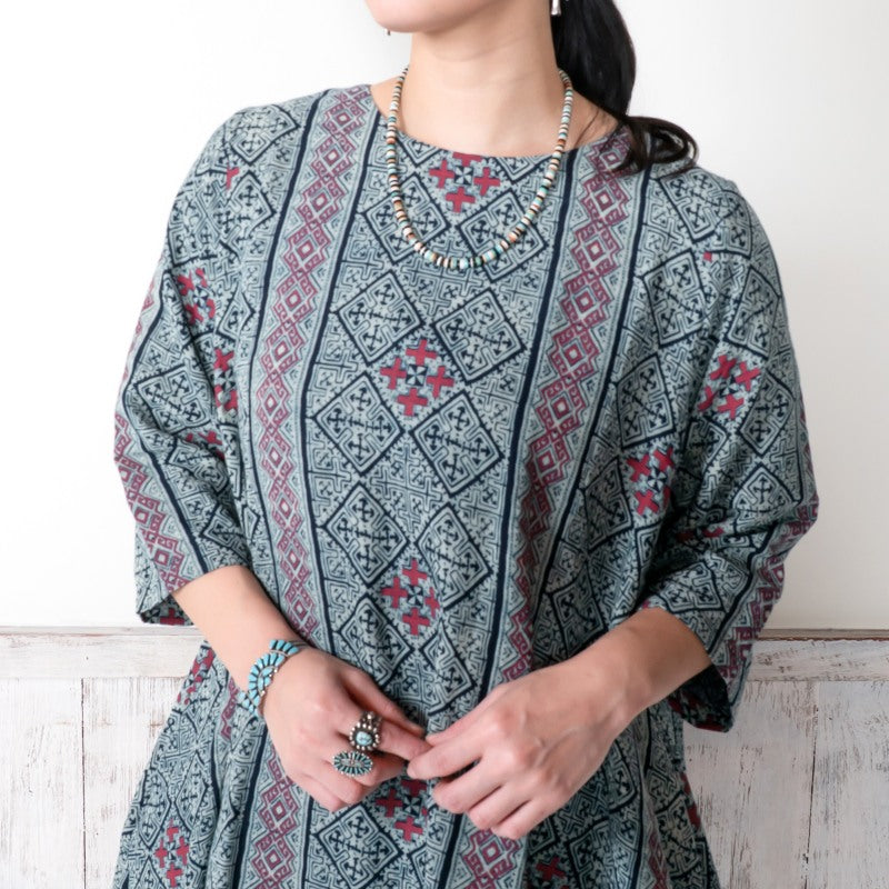 Indigo Print Dress