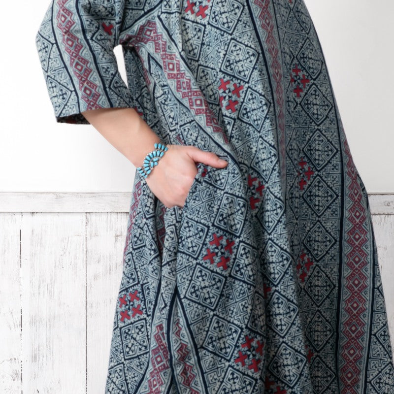 Indigo Print Dress