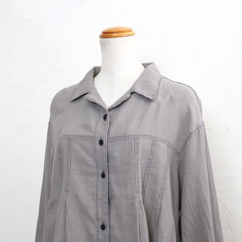 Sheer Denim Open Collar Shirt