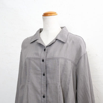 Sheer Denim Open Collar Shirt