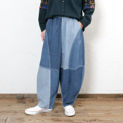 Patchwork Denim Ball Pants