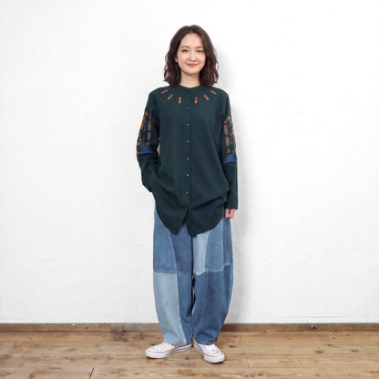Patchwork Denim Ball Pants