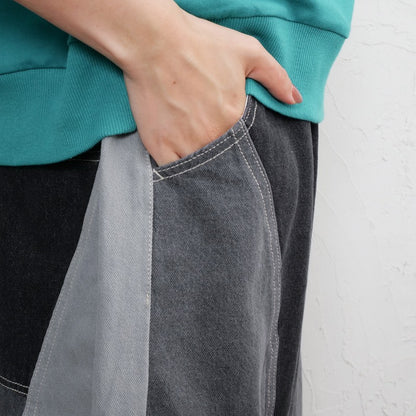 Patchwork Denim Ball Pants