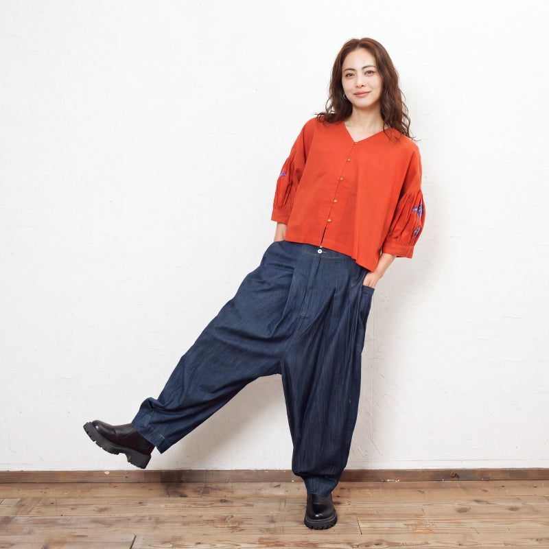 Random Tuck Denim Pants