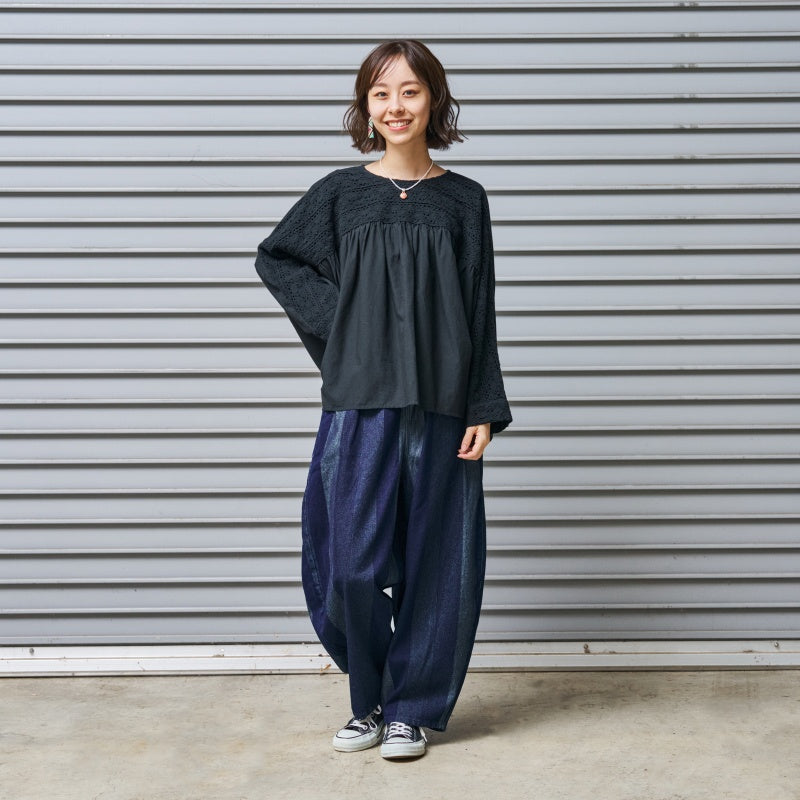 Striped Jacquard Denim Pants
