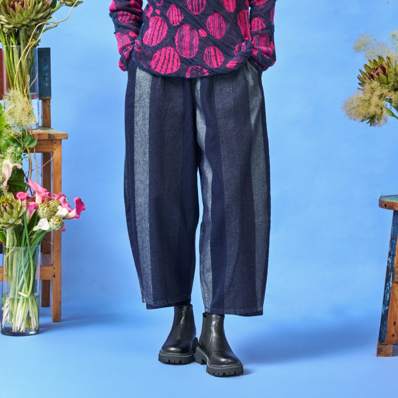 Striped Jacquard Denim Pants