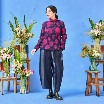 Striped Jacquard Denim Pants