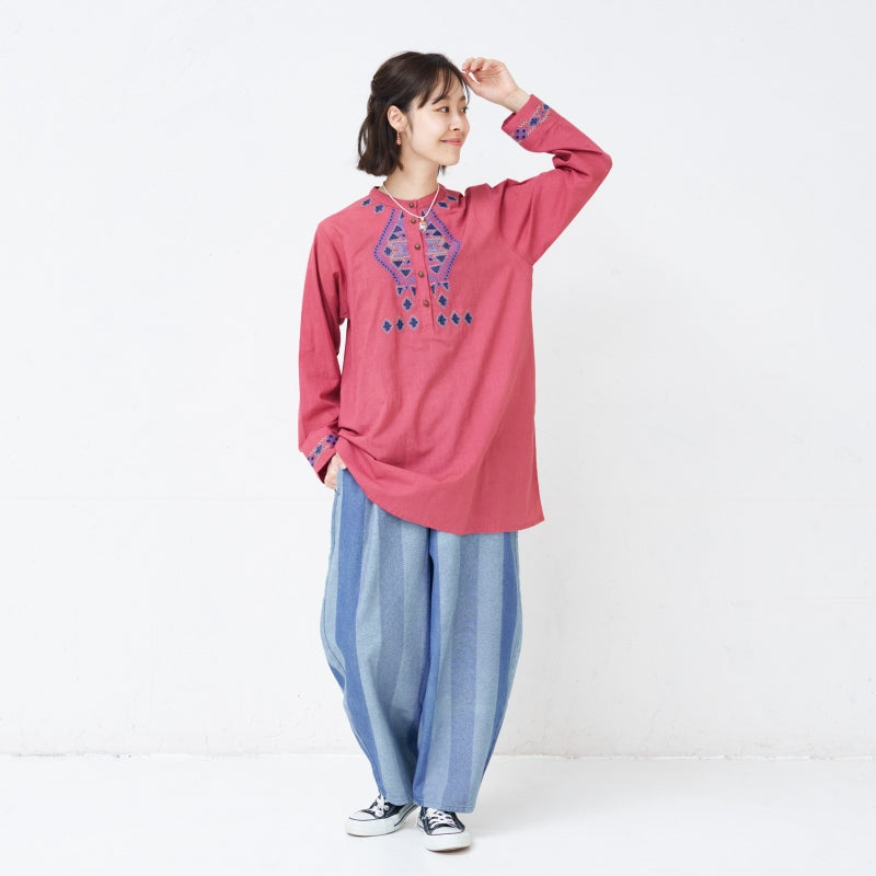 Striped Jacquard Denim Pants
