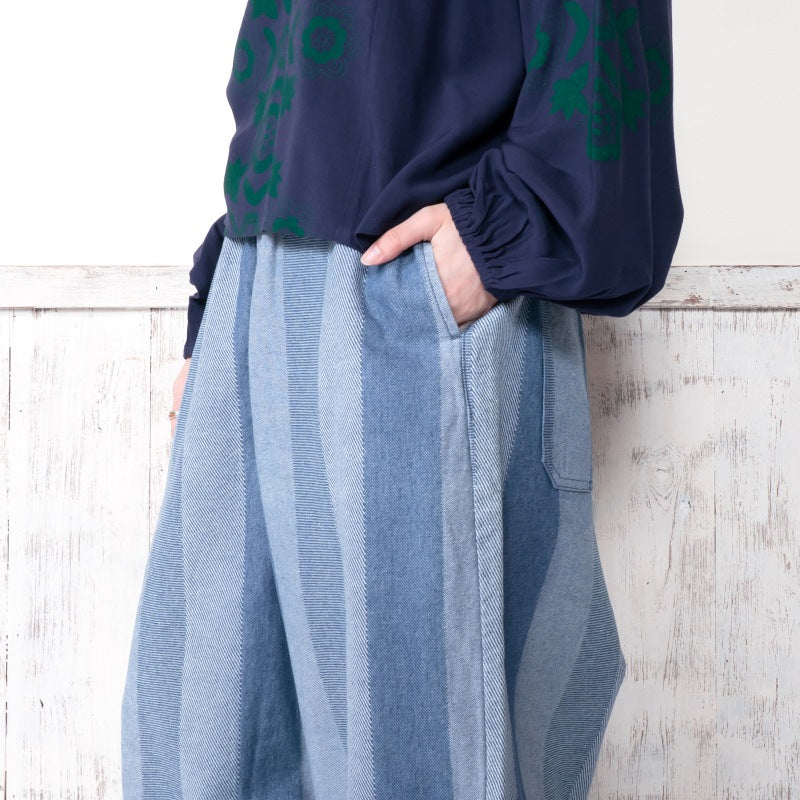 Striped Jacquard Denim Pants