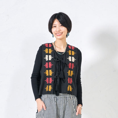 Cotton Crown Embroidery Vest