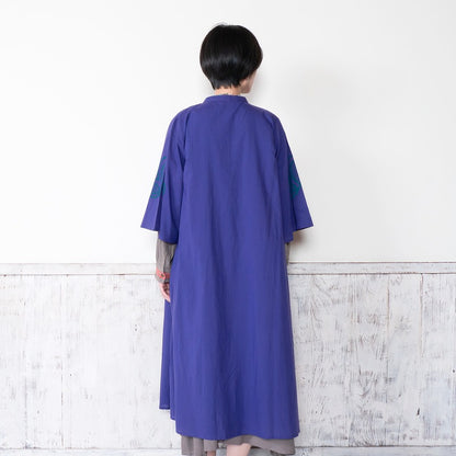 Cotton Cord Embroidered Open-Front Dress