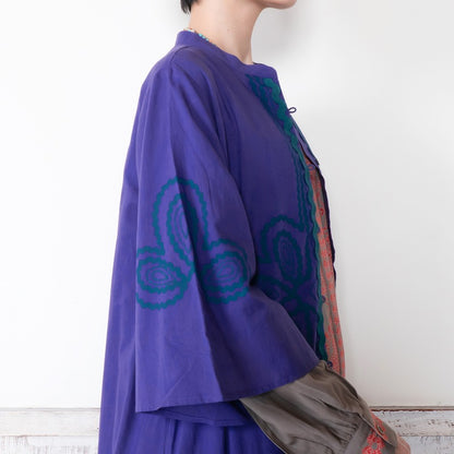 Cotton Cord Embroidered Open-Front Dress