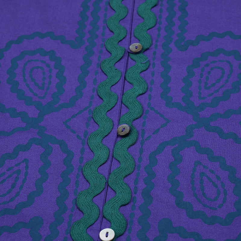 Cotton Cord Embroidered Open-Front Dress
