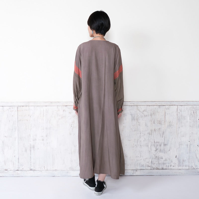 Rayon Oriental Print Front Open Dress