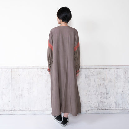 Rayon Oriental Print Front Open Dress