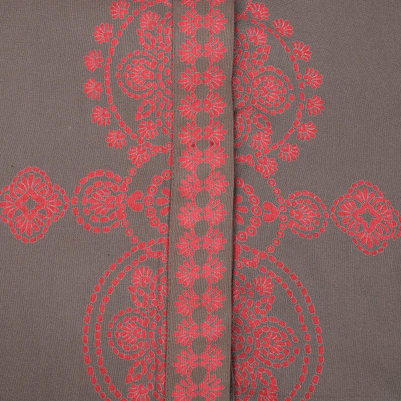 Rayon Oriental Print Front Open Dress