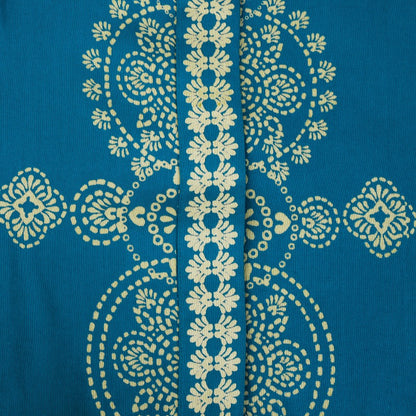 Rayon Oriental Print Front Open Dress