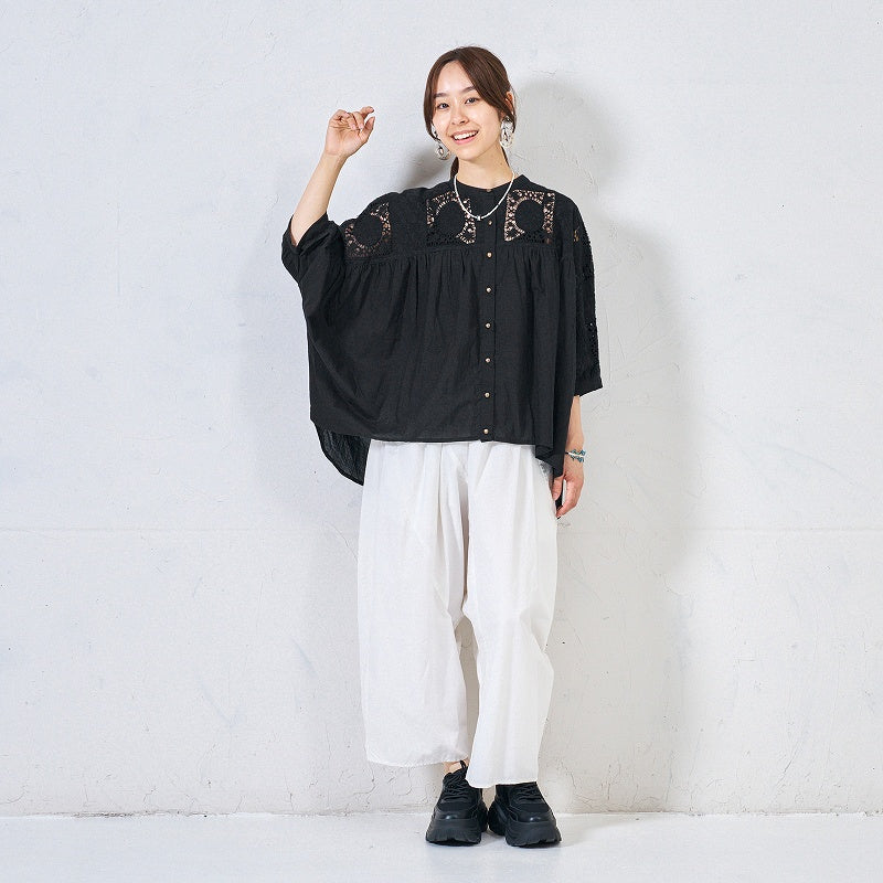Cotton Lace Solid Blouse