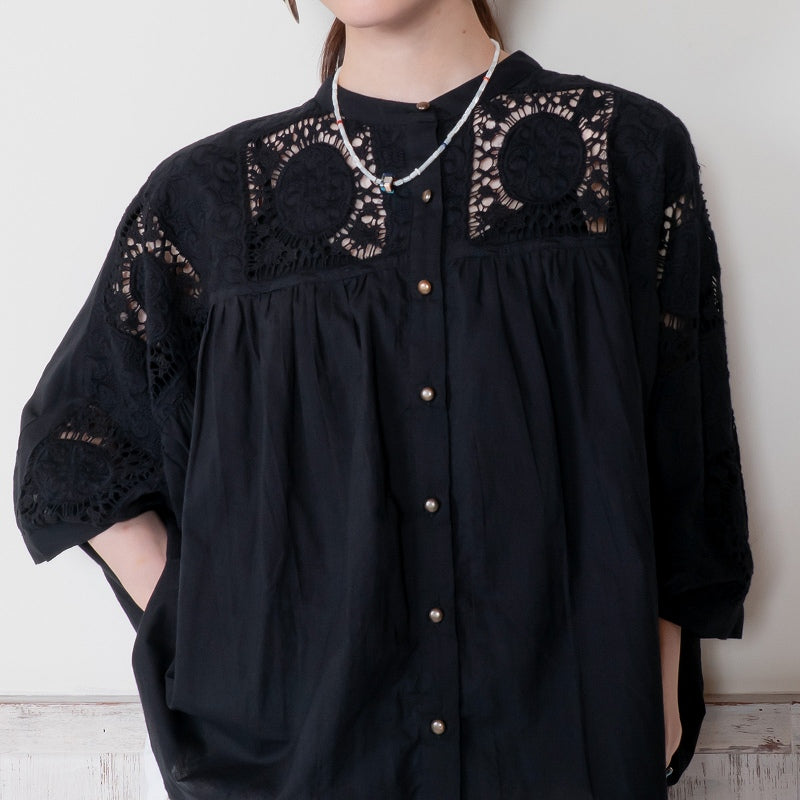 Cotton Lace Solid Blouse