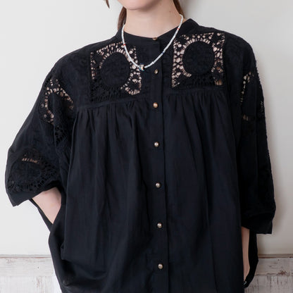 Cotton Lace Solid Blouse