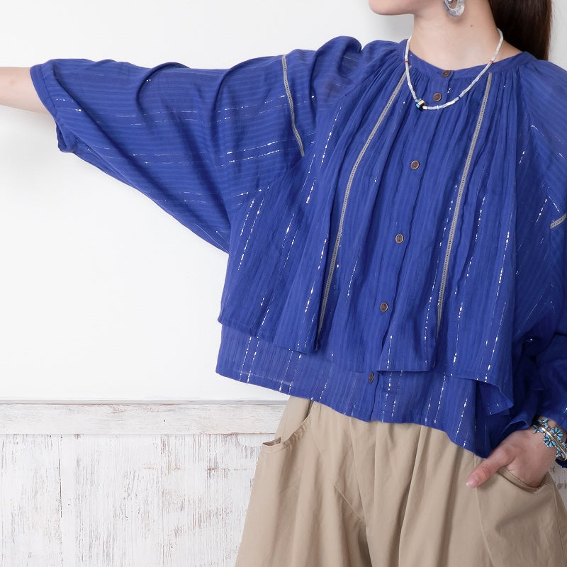 Cotton Lurex Layered Blouse