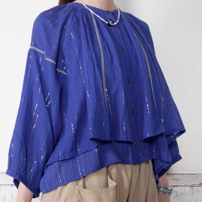 Cotton Lurex Layered Blouse