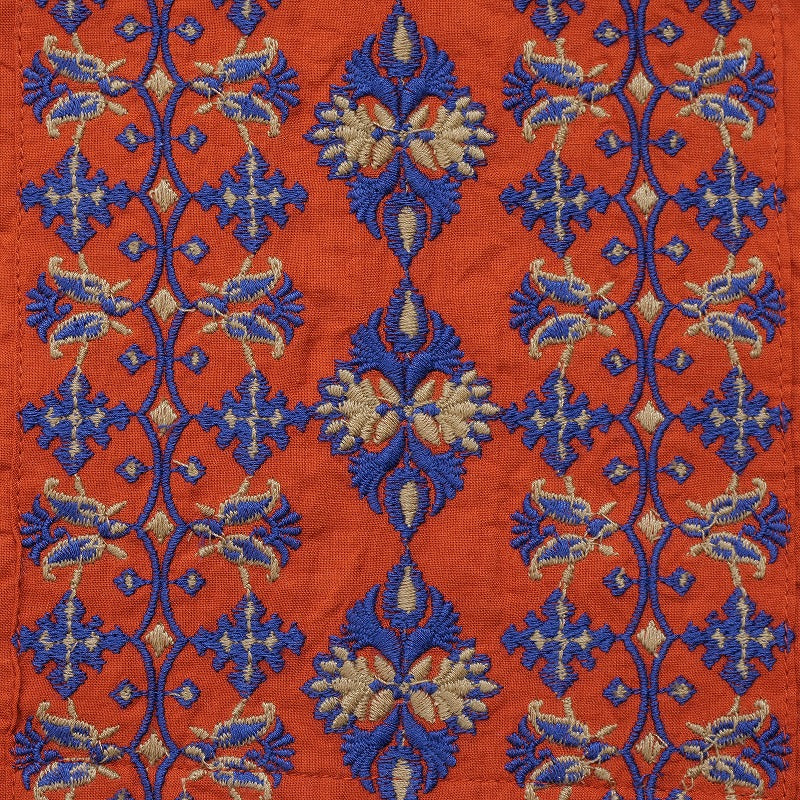 Cotton Geometric & Flower Embroidery Blouse