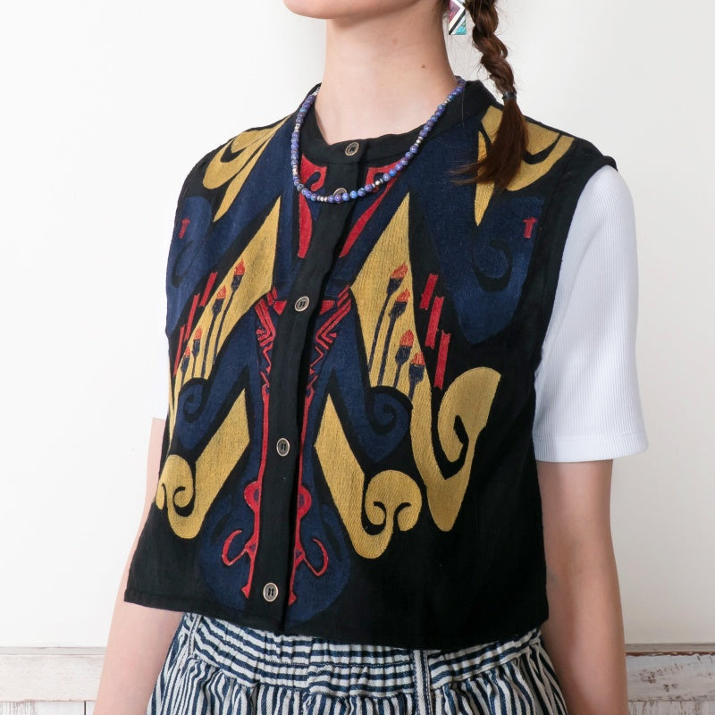 Cotton Egyptian Embroidery Vest